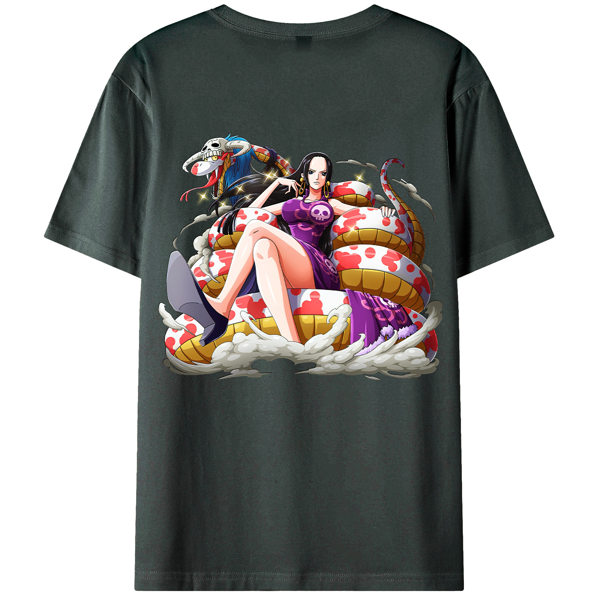 ワンピース ボア・ハンコック ONE PIECE Boa·Hancock 綿100％ メンズ半袖Tシャツ（バックプリント） 通気性